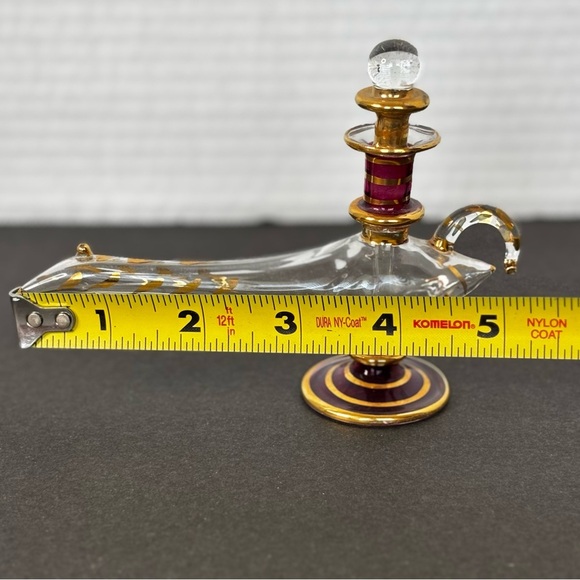 Vintage Aladdin Genie Lamp Hand Blown Glass Perfume Bottle 5.25 X 3.75 - Picture 10 of 10